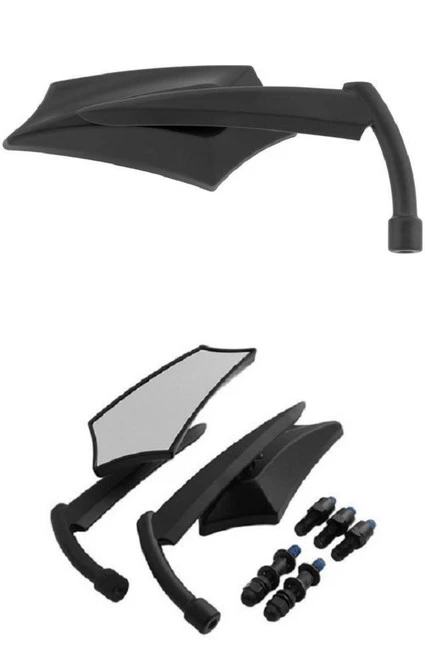 BLACK CUSTOM HARLEY ANGLER MIRROR SCULPTED Fits Harley Honda Kawasaki And Yamaha Left Thread 1 BLACK CUSTOM HARLEY ANGLER MIRROR SCULPTED Fits Harley Honda Kawasaki And Yamaha Left Thread