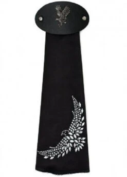 Spandex Hairtube Silver Soaring Eagle W/Eagle Concho