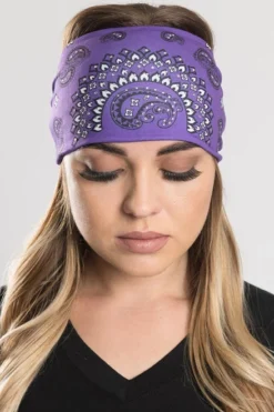 EZ BANDZ Headband, Paisley Deep Purple Bandanna W/ Gems -Riders Biker Supply Sale Shop e496f3a250234 web1 2048x2048 40598.1559068559