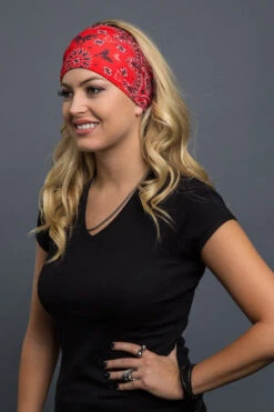 EZ BANDZ Headband, Paisley Butterfly Red