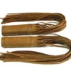 BROWN FRINGED GRIP THROTTLE COVERS (PAIR)